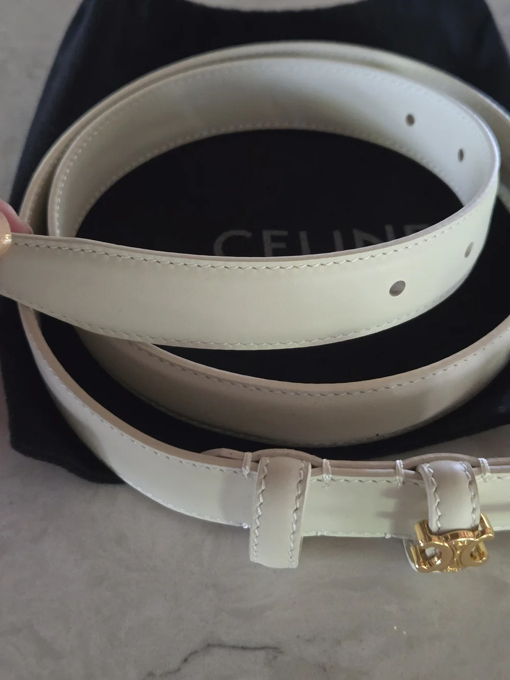 Celine cream leather